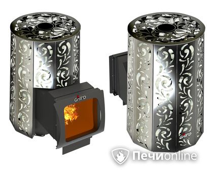 Дровяная печь-каменка GrillD Violet window long Max Жадеит 100 в Нижнем Новгороде