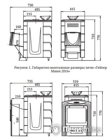 Дровяная банная печь TMF Гейзер Мини 2016 Carbon ДН КТК ЗК антрацит в Нижнем Новгороде